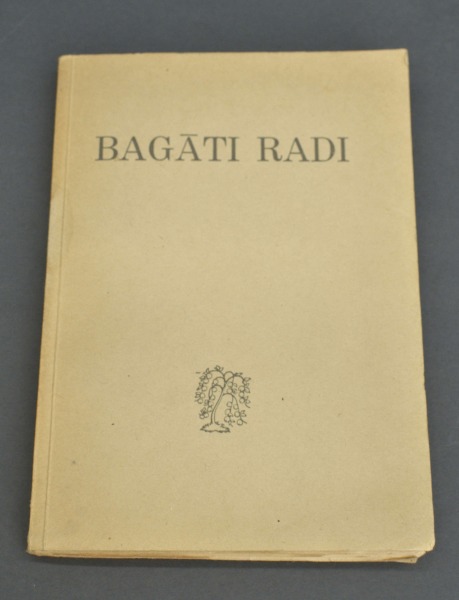 Grāmata Bagāti radi. Apsīšu Jēkabs. Izdevējs Zelta ābele 1944.