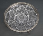 Хрустальное сервировочное блюдо с серебряной отделкой