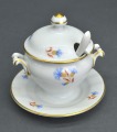 Фарфоровая горчица с ложкой Кузнецова.