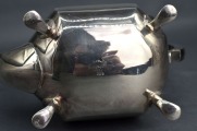 Silver-plated teapot. England. Height 21 cm