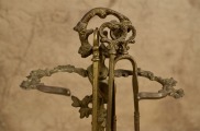 Brass fireplace accessory set. Height 56 ​​cm