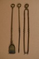 Brass fireplace accessory set. Height 56 ​​cm