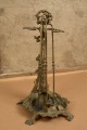 Brass fireplace accessory set. Height 56 ​​cm