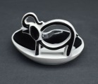 Ashtray with art deco elephant. Tosca. 12x8 cm