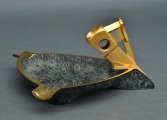 Solingen mid-Century German Brass Ashtray with Cigar Cutter, 1950s