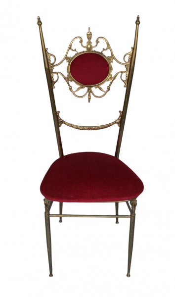Krēsls Chiavari no misiņa Hollywood Regency stilā