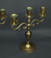Bronzas svečturu pāris un sveču slāpētājs. Augstums 25 cm.