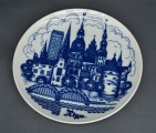 Dekoratīvais šķīvis Rīga. Kobalta zīmējums. 24 cm