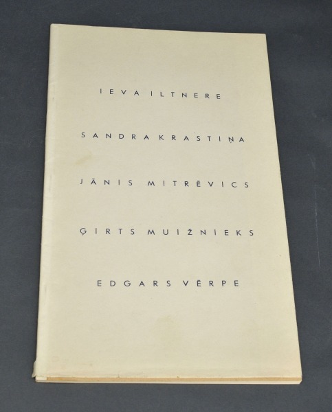 I. Iltnere, S. Krastiņa, J. Mitrēvics, Ģ. Muižnieks, E. Vērpe. Katalogs, Rīga. 1989.