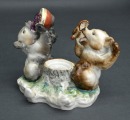 Porcelāna tintnīca Lācēni un medus. LFZ. PSRS. Autors E. Čarušins. 12x16 cm