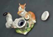 Porcelāna tintnīca Lapsa un dzērve. PSRS artelis &amp;quot;Progress. 1950-60tie. H14,5 cm