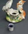 Porcelāna tintnīca Lapsa un dzērve. PSRS artelis &amp;quot;Progress. 1950-60tie. H14,5 cm
