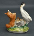 Porcelāna tintnīca Lapsa un dzērve. PSRS artelis &amp;quot;Progress. 1950-60tie. H14,5 cm