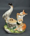 Porcelāna tintnīca Lapsa un dzērve. PSRS artelis &amp;quot;Progress. 1950-60tie. H14,5 cm