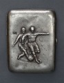 Portsigārs ar futbolistiem. 1960. PSRS. 10,5x8 cm.
