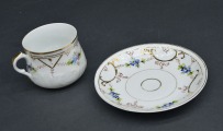Tsarist Kuznetsov cup and saucer for tea. 6x7 cm. 14 cm
