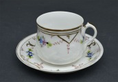 Tsarist Kuznetsov cup and saucer for tea. 6x7 cm. 14 cm