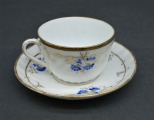 Tsarist Kuznetsov with blue flower for coffee. 4x7 cm. 12 cm.