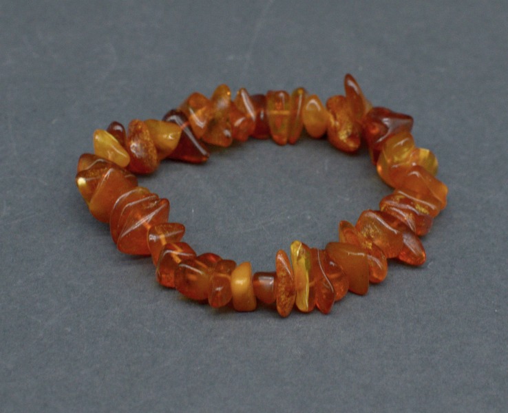 Amber bracelet on rubber