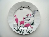 Eschenbach Germany - Plate with flamingo. Porcelain diam 19.5 cm