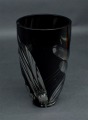 Ilguciems glass factory vase twolayered, black. 20 cm