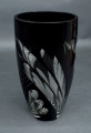 Ilguciems glass factory vase twolayered, black. 20 cm