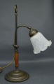 Art Nouveau lamp with glass dome. H 50 cm