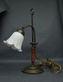 Art Nouveau lamp with glass dome. H 50 cm