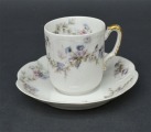 Limoges and Bavaria cup and saucer. 6 cm and 11 cm