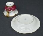Meisene cup and saucer. 5 cm and 12.5 cm