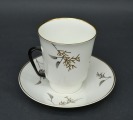 Porcelain coffee cup with saucer "Forest Branch", painting by L. I. Ľebedinska, shape &quo