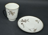 Porcelain coffee cup with saucer "Forest Branch", painting by L. I. Ľebedinska, shape &quo