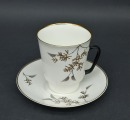 Porcelain coffee cup with saucer "Forest Branch", painting by L. I. Ľebedinska, shape &quo