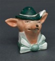 Porcelain salt shaker Fox. Unstamped.