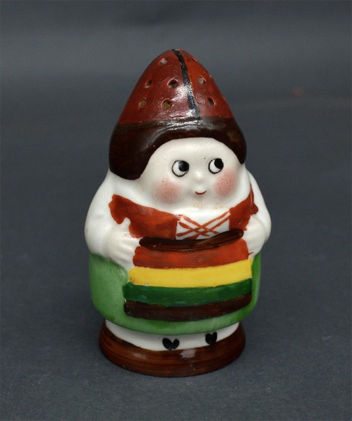 Porcelain salt shaker Gnome. Kuznetsov, Latvia
