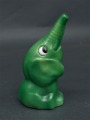 Porcelain salt shaker green Elephant. Jessen.