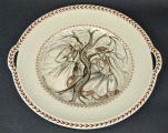 Porcelain plate Folk couple. H. Krisone. 30 cm