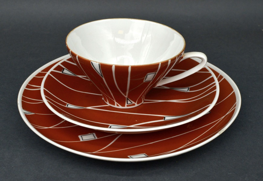 Porcelain trio. Germany. Ulstadt. 1962-1978. Handmade. 10 cm, 15.5 cm, 19 cm