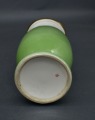 Riga porcelain vase, green with gold. 17.5 cm