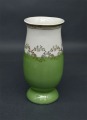 Riga porcelain vase, green with gold. 17.5 cm