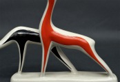 Deer. Art Deco porcelain figurine. RPR. 1963. Author Levons Agadžanjans. 18x24x4 cm. Restored