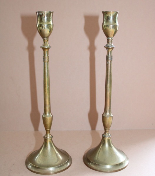 Candlesticks, 2 pieces, bronze, h 23.5 cm