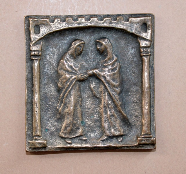 Christian icon Meeting, bronze, 5.5x5.5 cm
