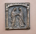 Christian icon Meeting, bronze, 5.5x5.5 cm