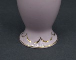 Vase RPR, pink mass with gilding. 20.5x6 cm