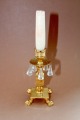 Gold-plated candlestick with crystals h 13.5 cm