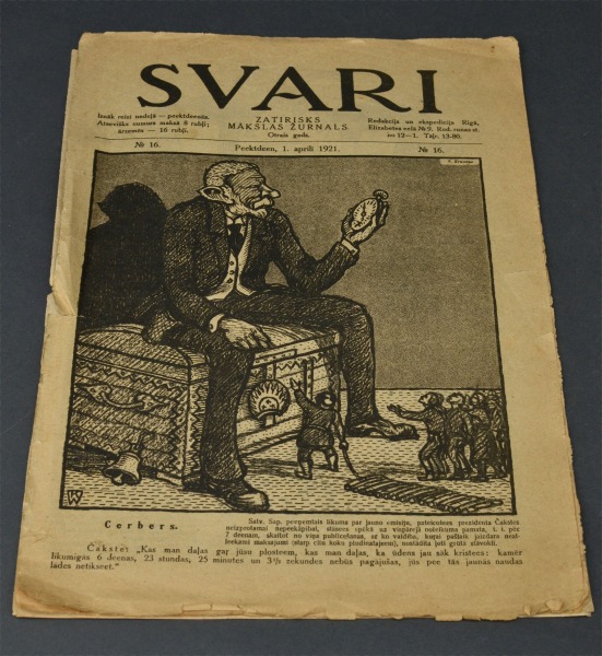 Svari. Satīrisks mākslas žurnāls. 1921.g., Nr. 16, 31x22 cm