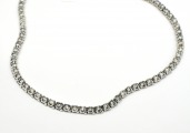 White gold necklace with diamonds. 585/375 proof. Length 40 cm. Weight 35.61 g