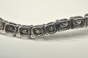 White gold necklace with diamonds. 585/375 proof. Length 40 cm. Weight 35.61 g