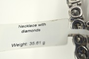 White gold necklace with diamonds. 585/375 proof. Length 40 cm. Weight 35.61 g